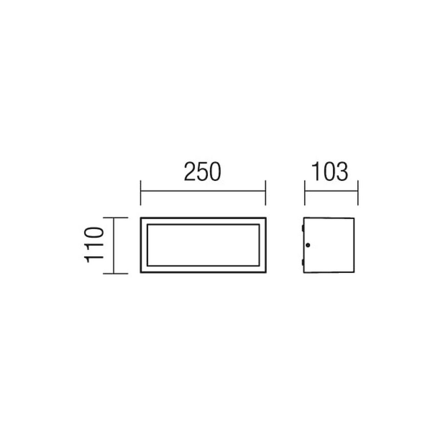 Redo 9898 - Vanjska zidna svjetiljka BRICK 1xE27/23W/230V IP54 siva