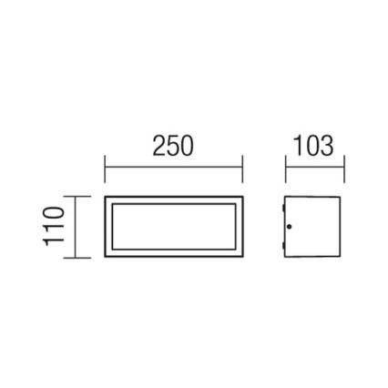 Redo 9899 - Vanjska zidna svjetiljka BRICK 1xE27/23W/230V IP54 smeđa