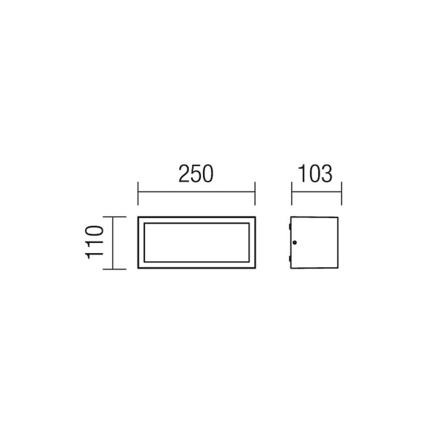Redo 9899 - Vanjska zidna svjetiljka BRICK 1xE27/23W/230V IP54 smeđa