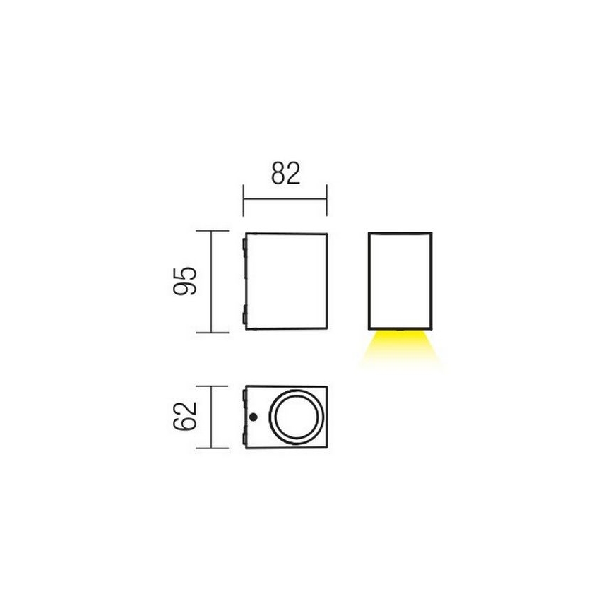 Redo 9907 - LED Vanjska zidna svjetiljka BEAM LED/5W/230V IP54
