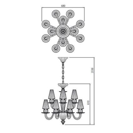 Redo IID C12 51 - Luster na lancu IDILLIO 12xG9/48W/230V