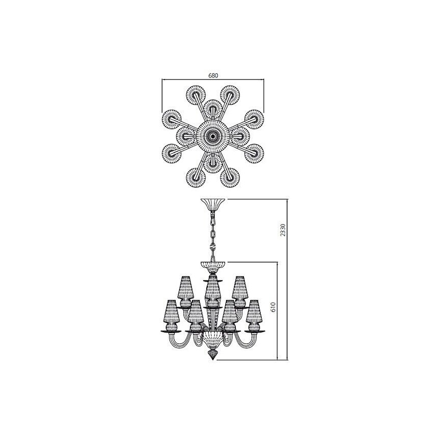 Redo IID C12 51 - Luster na lancu IDILLIO 12xG9/48W/230V