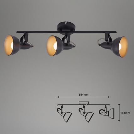 Reflektor 3xE14/40W/230V crni