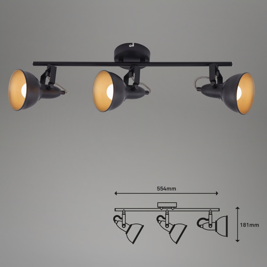 Reflektor 3xE14/40W/230V crni