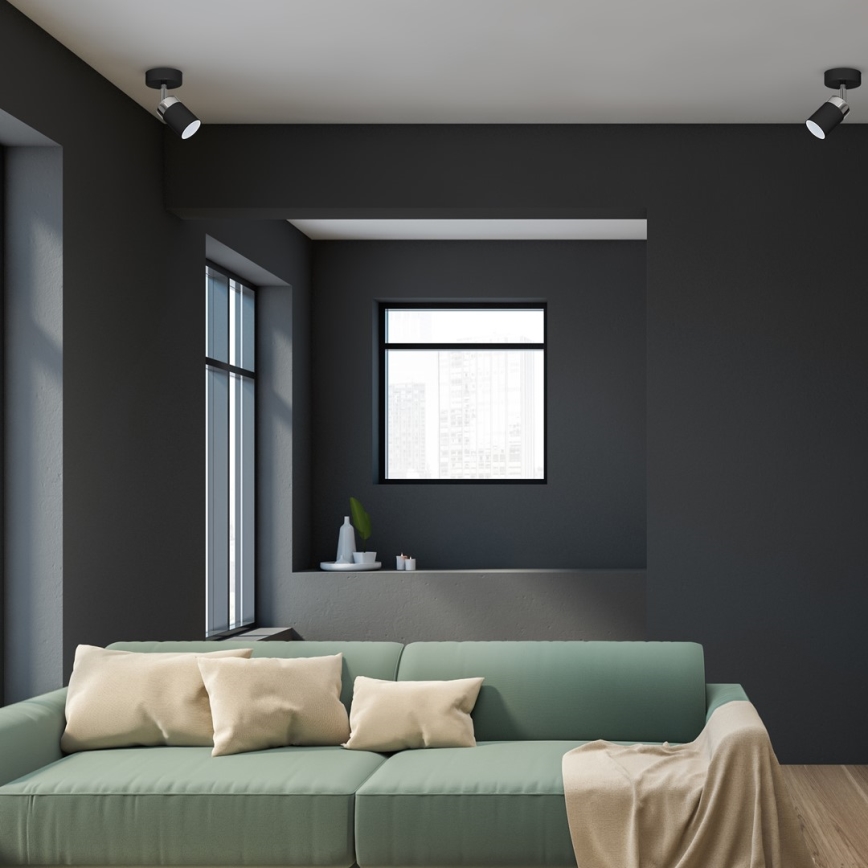 Reflektor JOKER 1xGU10/25W/230V crna/sjajni krom