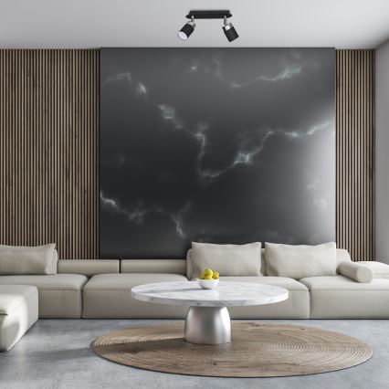 Reflektor JOKER 2xGU10/25W/230V crna/sjajni krom