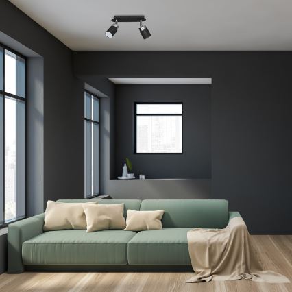 Reflektor JOKER 2xGU10/25W/230V crna/sjajni krom