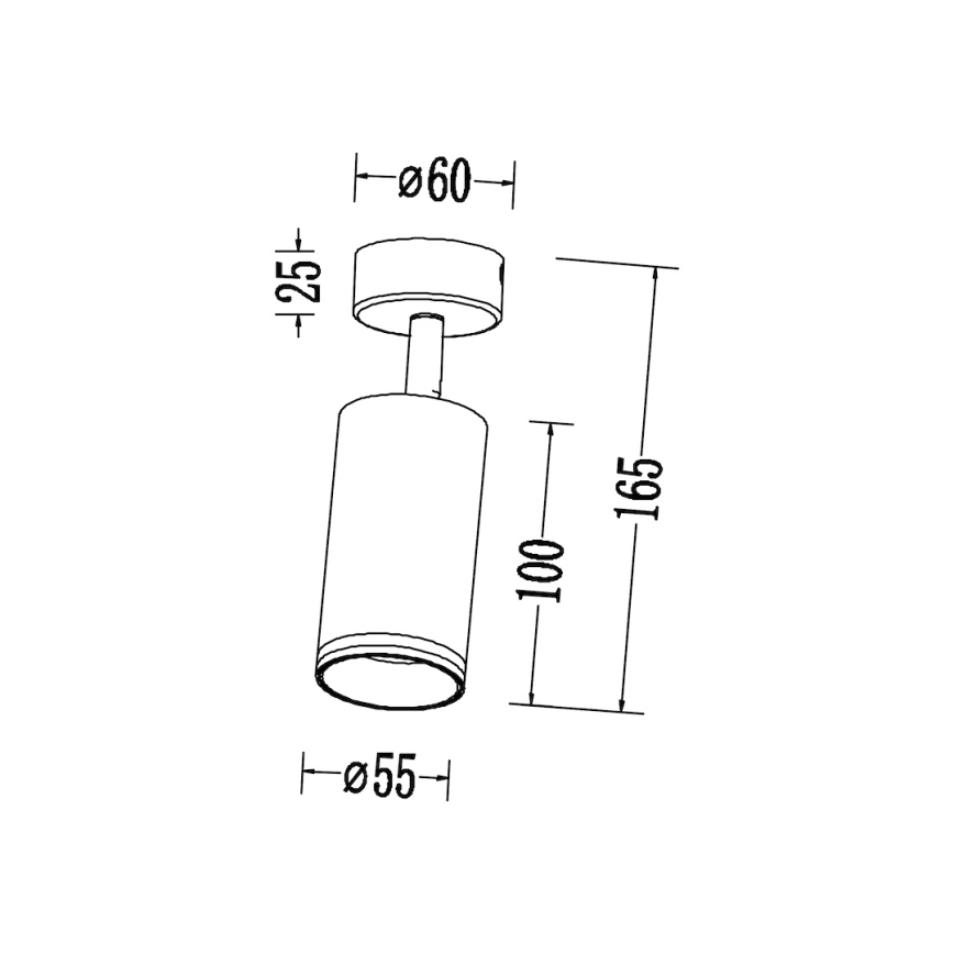 Reflektor PIPE 1xGU10/10W/230V crna