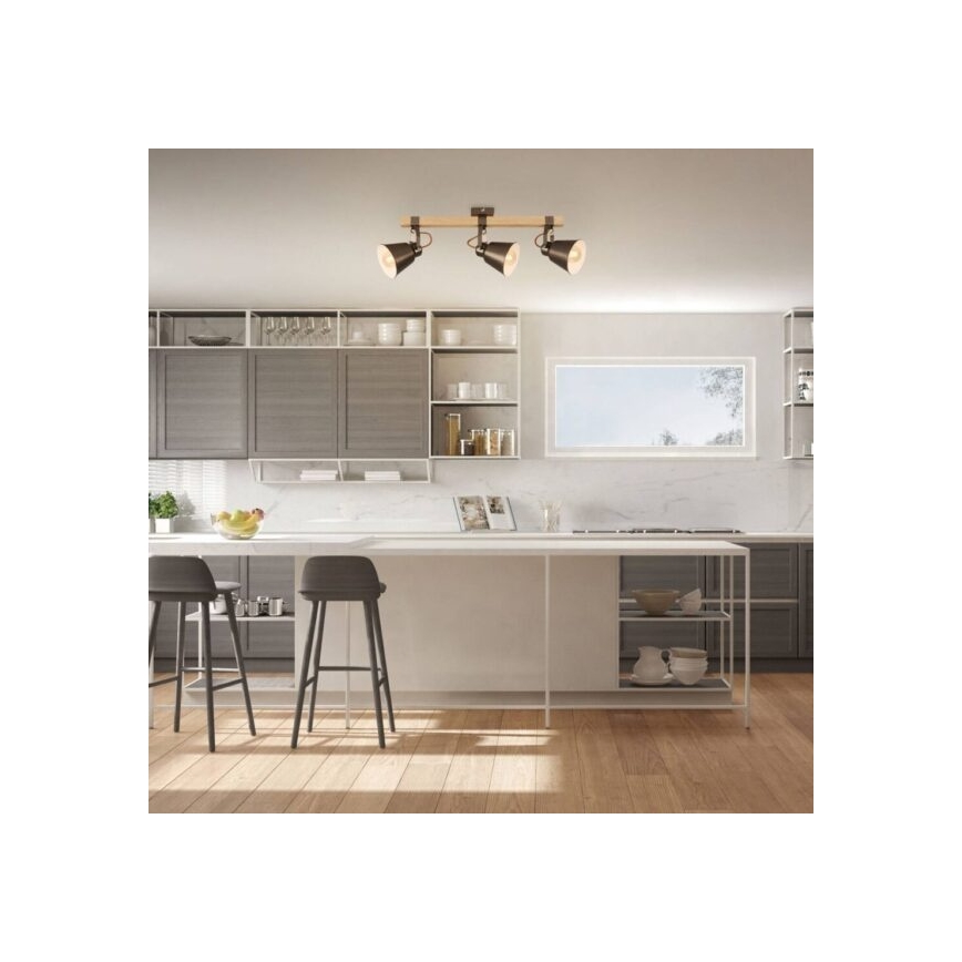 Reflektor RETRO 3xE27/40W/230V, smeđi