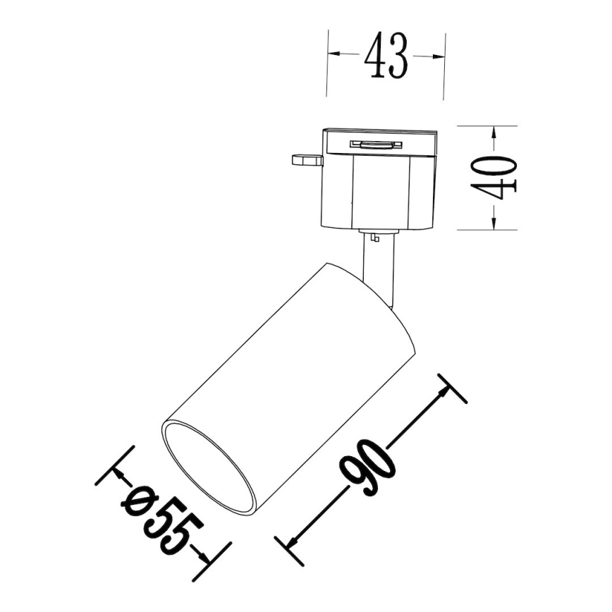 Reflektor za 1-fazni šinski sustav TIGER 1xGU10/10W/230V crna