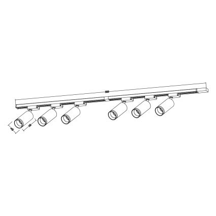 Reflektor za tračni sustav PIPE 6xGU10/10W/230V bijeli