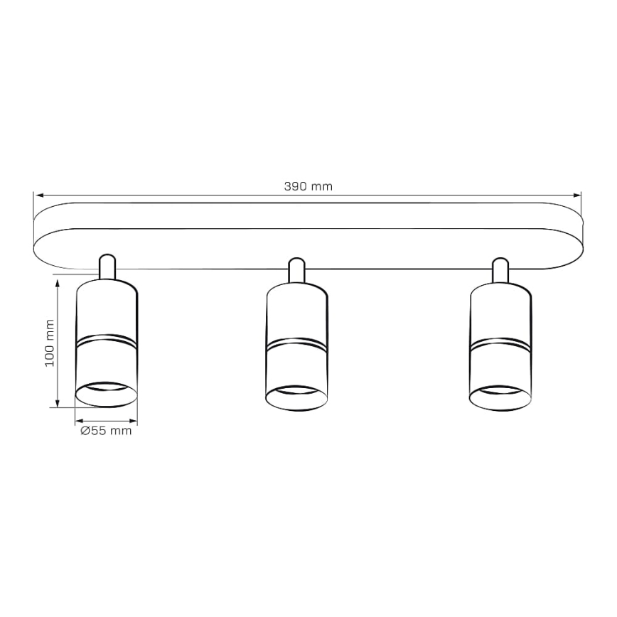 Reflektorska svjetiljka BAMBOO 3xGU10/10W/230V crna