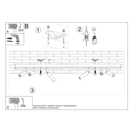 Reflektorska svjetiljka EYETECH 6xG9/12W/230V crna