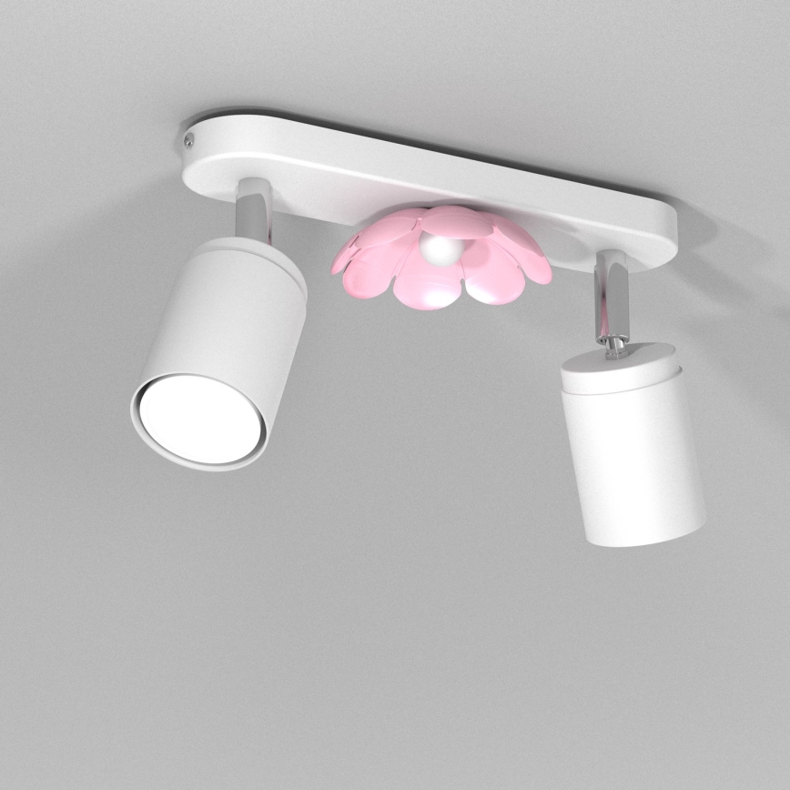 Reflektorska svjetiljka FLOWER 2xGU10/8W/230V bijela