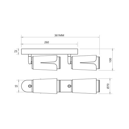 Reflektorska svjetiljka FLOWER 2xGU10/8W/230V crna