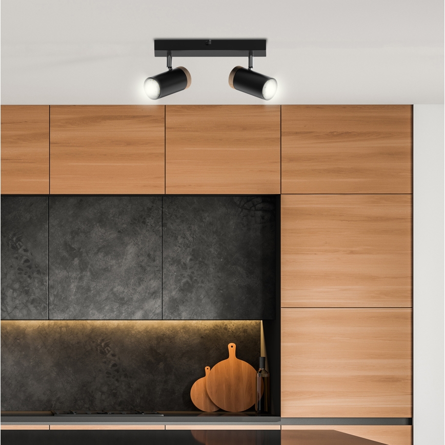 Reflektorska svjetiljka LAGOS 2xGU10/15W/230V crna/smeđa