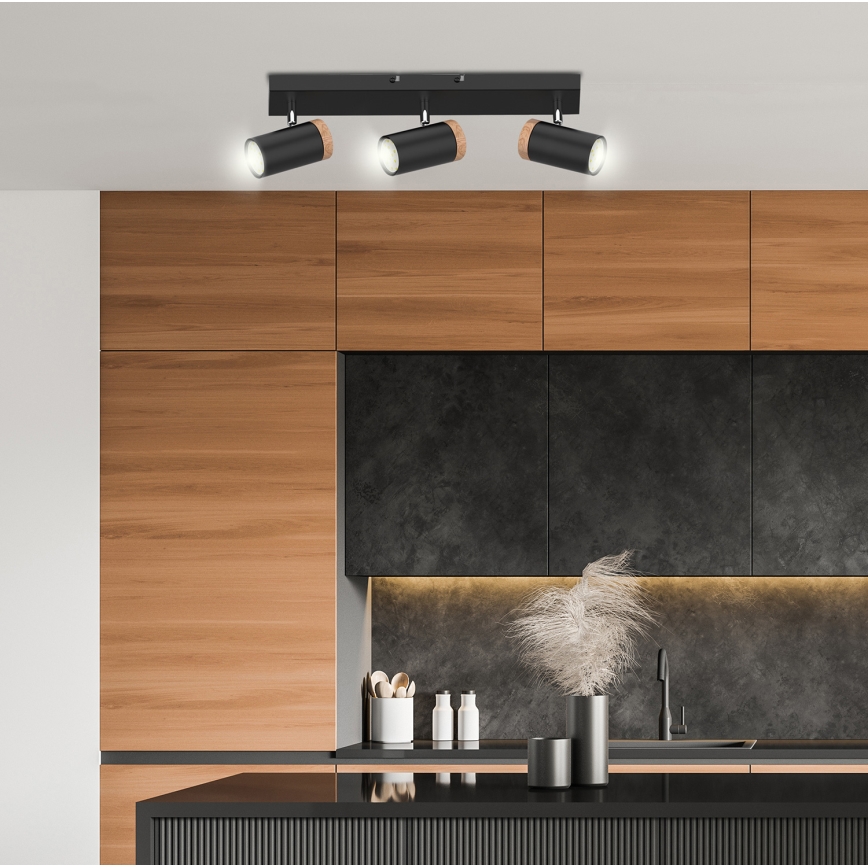 Reflektorska svjetiljka LAGOS 3xGU10/15W/230V crna/smeđa