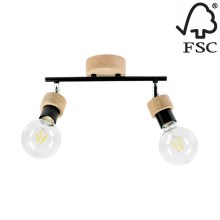 Reflektorska svjetiljka MARJOLAINE 2xE27/25W/230V hrast – FSC certificirano