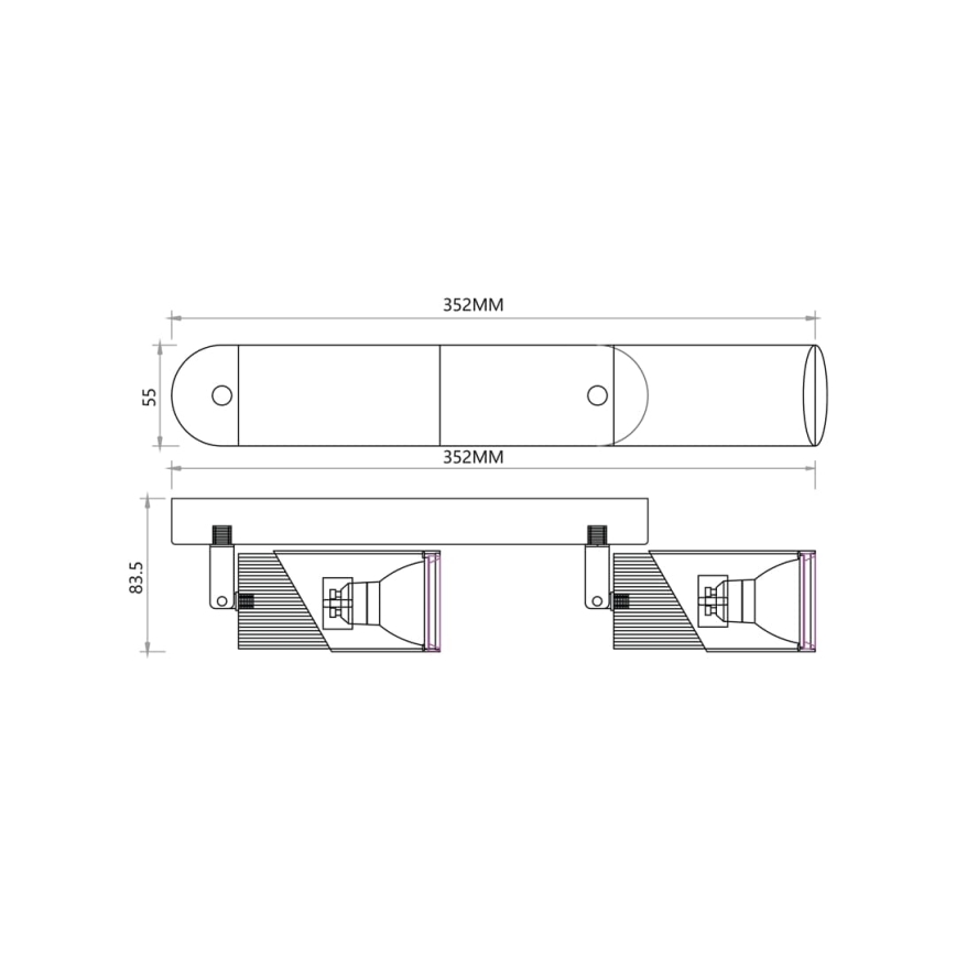 Reflektorska svjetiljka NEO 2xGU10/8W/230V bijela