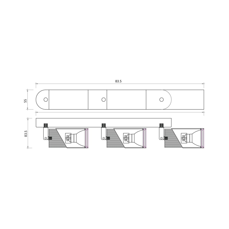 Reflektorska svjetiljka NEO 3xGU10/8W/230V bijela