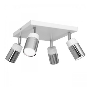 Reflektorska svjetiljka NEST 4xGU10/8W/230V bijela/sjajni krom
