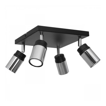 Reflektorska svjetiljka NEST 4xGU10/8W/230V crna/sjajni krom