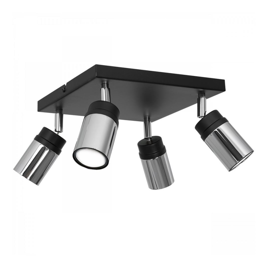 Reflektorska svjetiljka NEST 4xGU10/8W/230V crna/sjajni krom