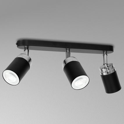 Reflektorska svjetiljka RENO 3xGU10/8W/230V crna/sjajni krom