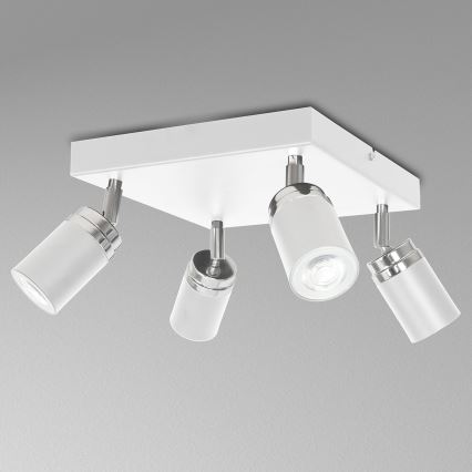Reflektorska svjetiljka RENO 4xGU10/8W/230V bijela/sjajni krom