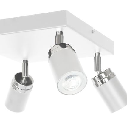 Reflektorska svjetiljka RENO 4xGU10/8W/230V bijela/sjajni krom