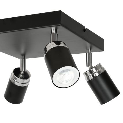 Reflektorska svjetiljka RENO 4xGU10/8W/230V crna/sjajni krom