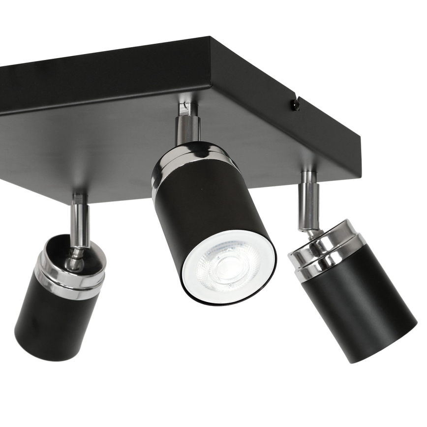 Reflektorska svjetiljka RENO 4xGU10/8W/230V crna/sjajni krom