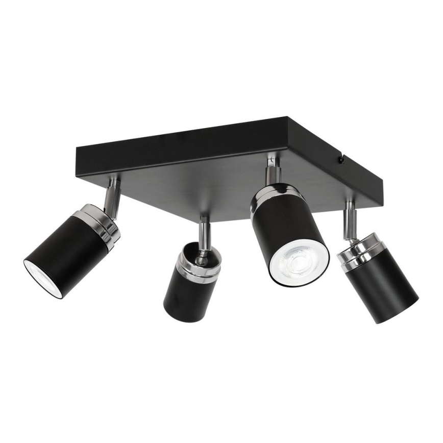 Reflektorska svjetiljka RENO 4xGU10/8W/230V crna/sjajni krom