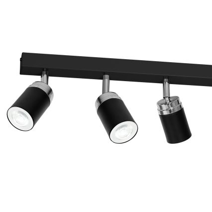 Reflektorska svjetiljka RENO 6xGU10/60W/230V crna/sjajni krom