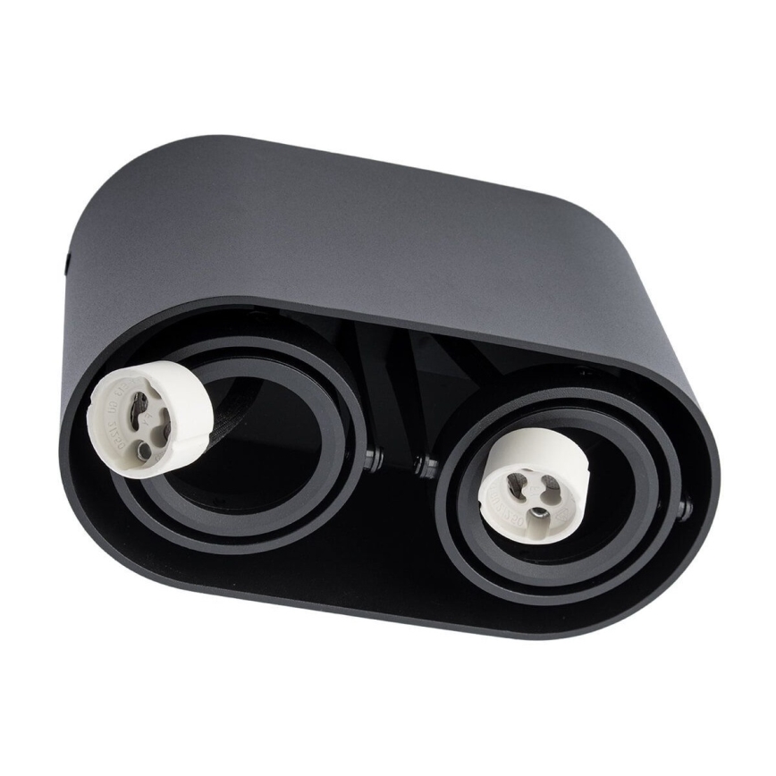 Reflektorska svjetiljka SIROK 2xGU10/30W/230V crna