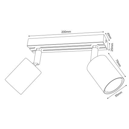 Reflektorska svjetiljka TERRA 2xGU10/8W/230V crna/hrast