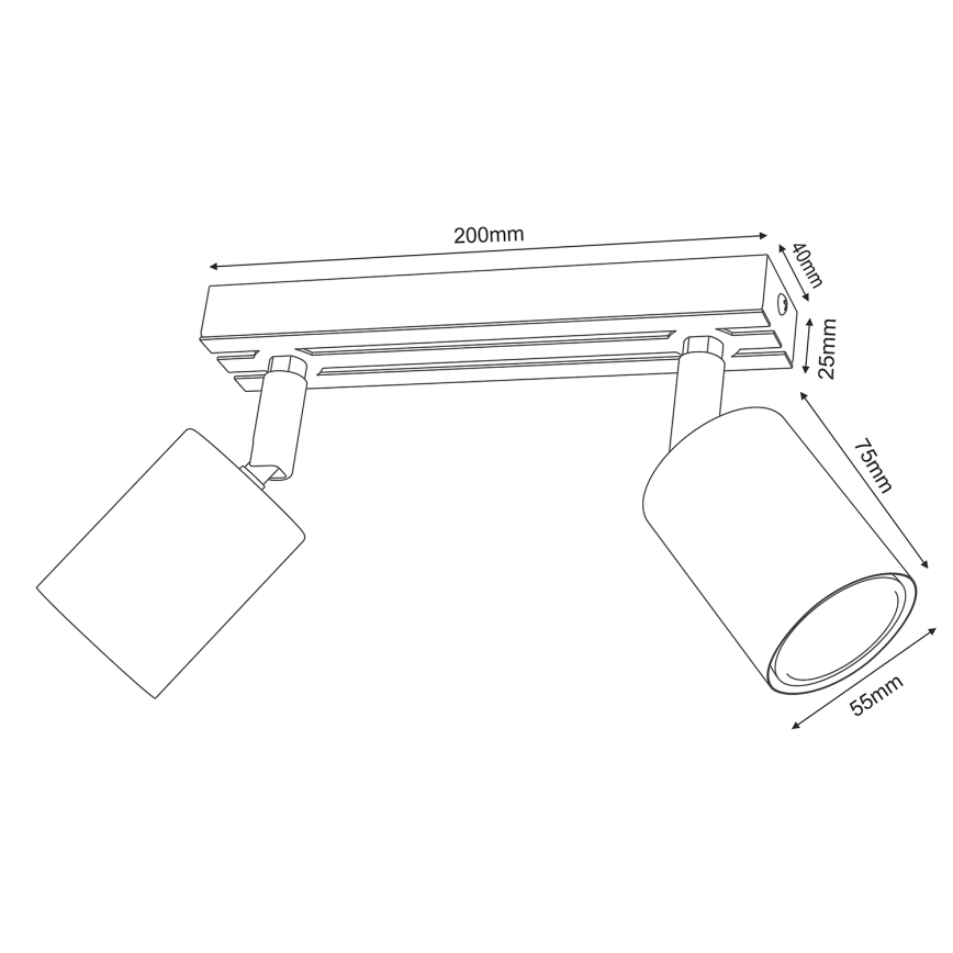 Reflektorska svjetiljka TERRA 2xGU10/8W/230V crna/hrast