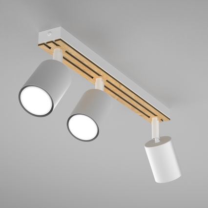 Reflektorska svjetiljka TERRA 3xGU10/8W/230V bijela/hrast