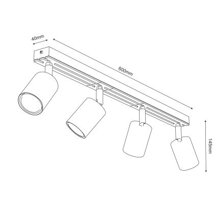 Reflektorska svjetiljka TERRA 4xGU10/8W/230V crna/hrast
