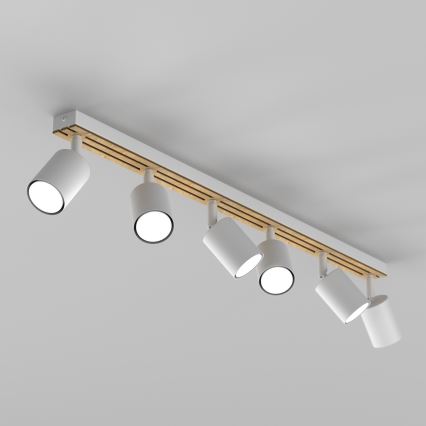 Reflektorska svjetiljka TERRA 6xGU10/8W/230V bijela/hrast