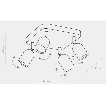 Reflektorska svjetiljka TOP 4xGU10/10W/230V bijela