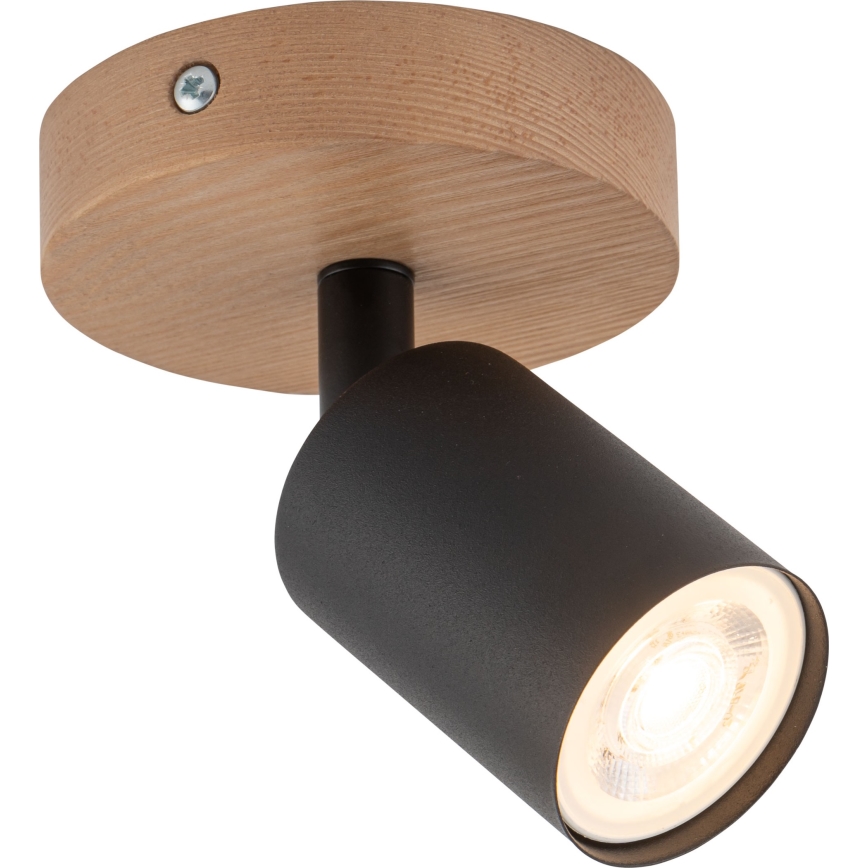 Reflektorska svjetiljka TOP WOOD 1xGU10/10W/230V crna/drvo