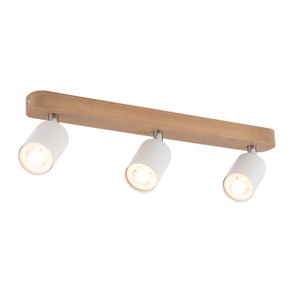 Reflektorska svjetiljka TOP WOOD 3xGU10/10W/230V bijela/drvo