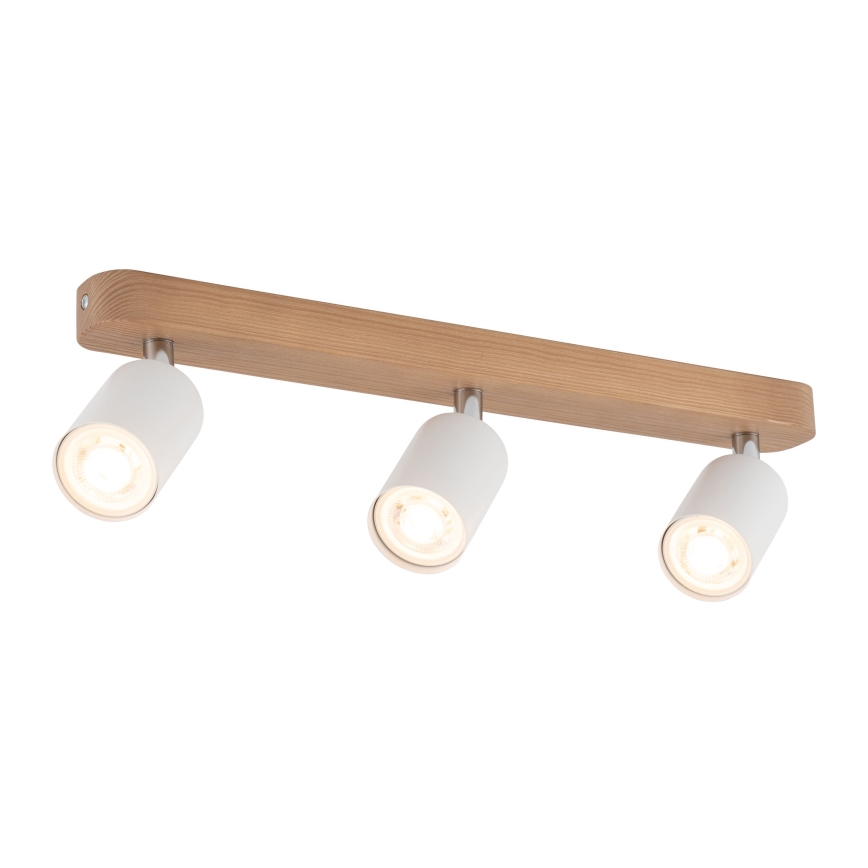 Reflektorska svjetiljka TOP WOOD 3xGU10/10W/230V bijela/drvo