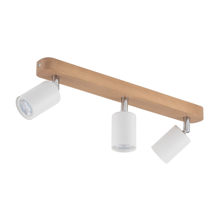 Reflektorska svjetiljka TOP WOOD 3xGU10/10W/230V bijela/drvo
