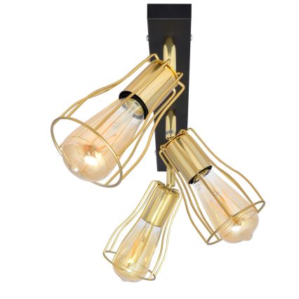 Reflektorska svjetiljka TUBE 3xE27/15W/230V zlatna/crna