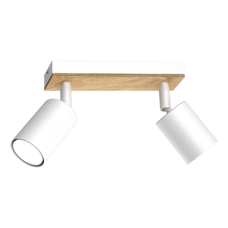 Reflektorska svjetiljka TULON 2xGU10/8W/230V bijela/hrast