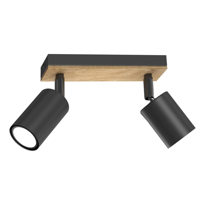 Reflektorska svjetiljka TULON 2xGU10/8W/230V crna/hrast