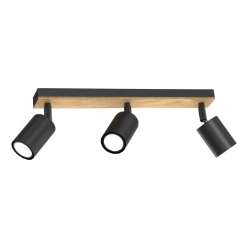 Reflektorska svjetiljka TULON 3xGU10/8W/230V crna/hrast