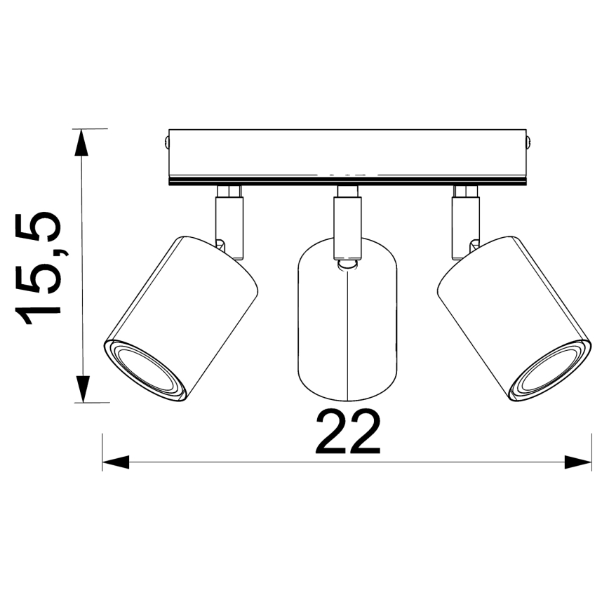 Reflektorska svjetiljka TULON 3xGU10/8W/230V crna/hrast
